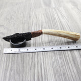 Moose Antler Handle Obsidian Blade Ornamental Knife #9750  Mountain Man Knife