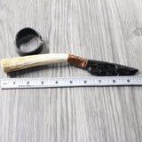 Moose Antler Handle Obsidian Blade Ornamental Knife #9750  Mountain Man Knife