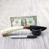 Moose Antler Handle Obsidian Blade Ornamental Knife #9750  Mountain Man Knife