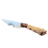 Coyote Foot Handle Opalite Blade Ornamental Knife #0750     Mountain Man Knife