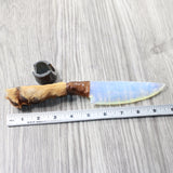 Coyote Foot Handle Opalite Blade Ornamental Knife #0750     Mountain Man Knife