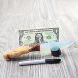 Coyote Foot Handle Opalite Blade Ornamental Knife #0750     Mountain Man Knife