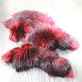 5 Dyed Silver Fox Tail Key Rings #5050  Taxidermy Keychain Tassel Bag Tag za