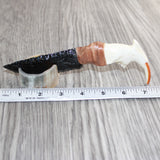 Beaver Jaw Handle Obsidian  Blade Ornamental Knife #03768