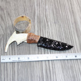 Beaver Jaw Handle Obsidian  Blade Ornamental Knife #03768
