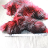 5 Dyed Silver Fox Tail Key Rings #5050  Taxidermy Keychain Tassel Bag Tag za