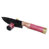 Shotgun Shell Hull Handle Obsidian  Blade Ornamental Knife #15869