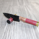 Shotgun Shell Hull Handle Obsidian  Blade Ornamental Knife #15869