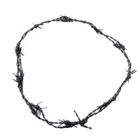 1 Leather Barbed Wire Necklace Antique Black Colored   #504-1