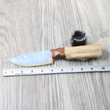 Hair-on Deer Bone Handle Opalite Blade Ornamental Knife #4150     Mountain Man Knife
