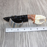 Muskrat Skull Handle Obsidian  Blade Ornamental Knife # 08869