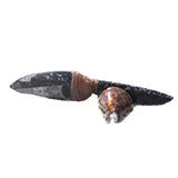Orthoceras Fossil Handle Obsidian Blade Ornamental Knife #0150  Mountain Man Knife