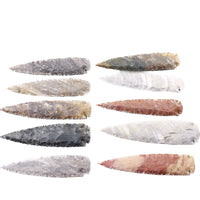 10 Stone Ornamental Spearheads  #5150    Agate Jasper Arrowheads