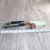 Orthoceras Fossil Handle Opalite Blade Ornamental Knife #06469