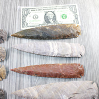 10 Stone Ornamental Spearheads  #5150    Agate Jasper Arrowheads