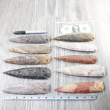 10 Stone Ornamental Spearheads  #5150    Agate Jasper Arrowheads