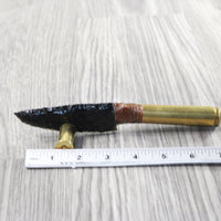 50 Cal Shell Casing Handle Obsidian Blade Ornamental Knife #9150  Mountain Man Knife