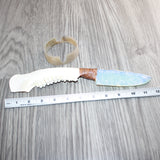 Deer Jaw Handle Opalite Blade Ornamental Knife #29969