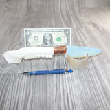 Deer Jaw Handle Opalite Blade Ornamental Knife #29969