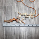 Rattlesnake Rattle  Plus Antler Beads Necklace  #25669