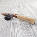 Hair-on Deer Bone Handle Stone Blade Ornamental Knife #0250    Mountain Man Knife