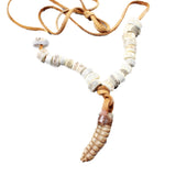Very Large Rattlesnake Rattle Plus Antler Beads  Necklace  #4250    Mountain Man Necklace