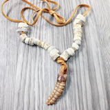 Very Large Rattlesnake Rattle Plus Antler Beads  Necklace  #4250    Mountain Man Necklace