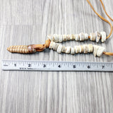 Very Large Rattlesnake Rattle Plus Antler Beads  Necklace  #4250    Mountain Man Necklace