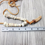 Very Large Rattlesnake Rattle Plus Antler Beads  Necklace  #4250    Mountain Man Necklace