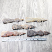 5 Stone Ornamental Tomahawk Heads  #9250    Agate Jasper Axe Hatchet Ax