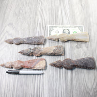 5 Stone Ornamental Tomahawk Heads  #9250    Agate Jasper Axe Hatchet Ax