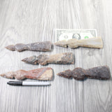 5 Stone Ornamental Tomahawk Heads  #9250    Agate Jasper Axe Hatchet Ax