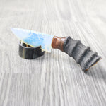 Springbok Horn Handle Opalite Blade Ornamental Knife #6250     Mountain Man Knife