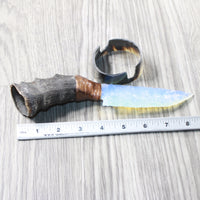 Springbok Horn Handle Opalite Blade Ornamental Knife #6250     Mountain Man Knife