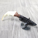 Beaver Jaw Handle Obsidian Blade Ornamental Knife #1250  Mountain Man Knife