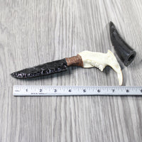Beaver Jaw Handle Obsidian Blade Ornamental Knife #1250  Mountain Man Knife