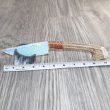 Deer Antler Handle Opalite Blade Ornamental Knife # 10369