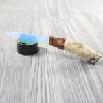 Coyote Foot Handle Opalite Blade Ornamental Knife #1250     Mountain Man Knife