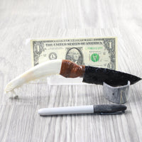 Coyote Jaw Handle Obsidian Blade Ornamental Knife #1350  Mountain Man Knife
