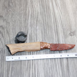 Hair-on Deer Bone Handle Stone Blade Ornamental Knife # 09769