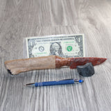 Hair-on Deer Bone Handle Stone Blade Ornamental Knife # 09769