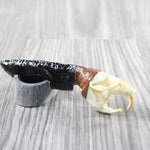 Muskrat Skull Handle Obsidian Blade Ornamental Knife #0350  Mountain Man Knife