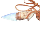 Antler Crown Handle Opalite  Blade Knife Necklace  # 16969