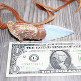 Antler Crown Handle Opalite  Blade Knife Necklace  # 16969
