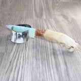 Coyote Foot Handle Opalite Blade Ornamental Knife #27569