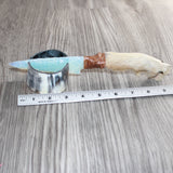 Coyote Foot Handle Opalite Blade Ornamental Knife #27569