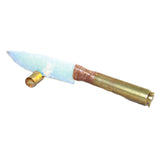 50 Cal Shell Casing Handle Opalite Blade Ornamental Knife #23369