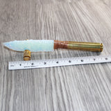 50 Cal Shell Casing Handle Opalite Blade Ornamental Knife #23369