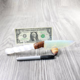 Selenite Spiral Handle Opalite Blade Ornamental Knife #8350     Mountain Man Knife