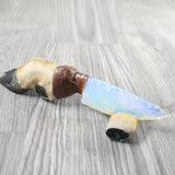 Deer Foot Handle Opalite Blade Ornamental Knife #7450     Mountain Man Knife